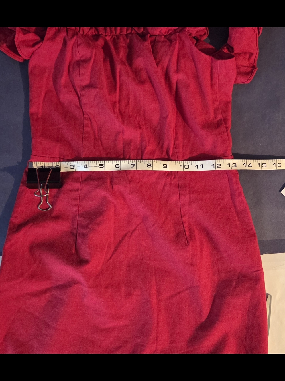Wayf Crimson Off-Shoulder Ruffle Mini Dress - Picture 6 of 7